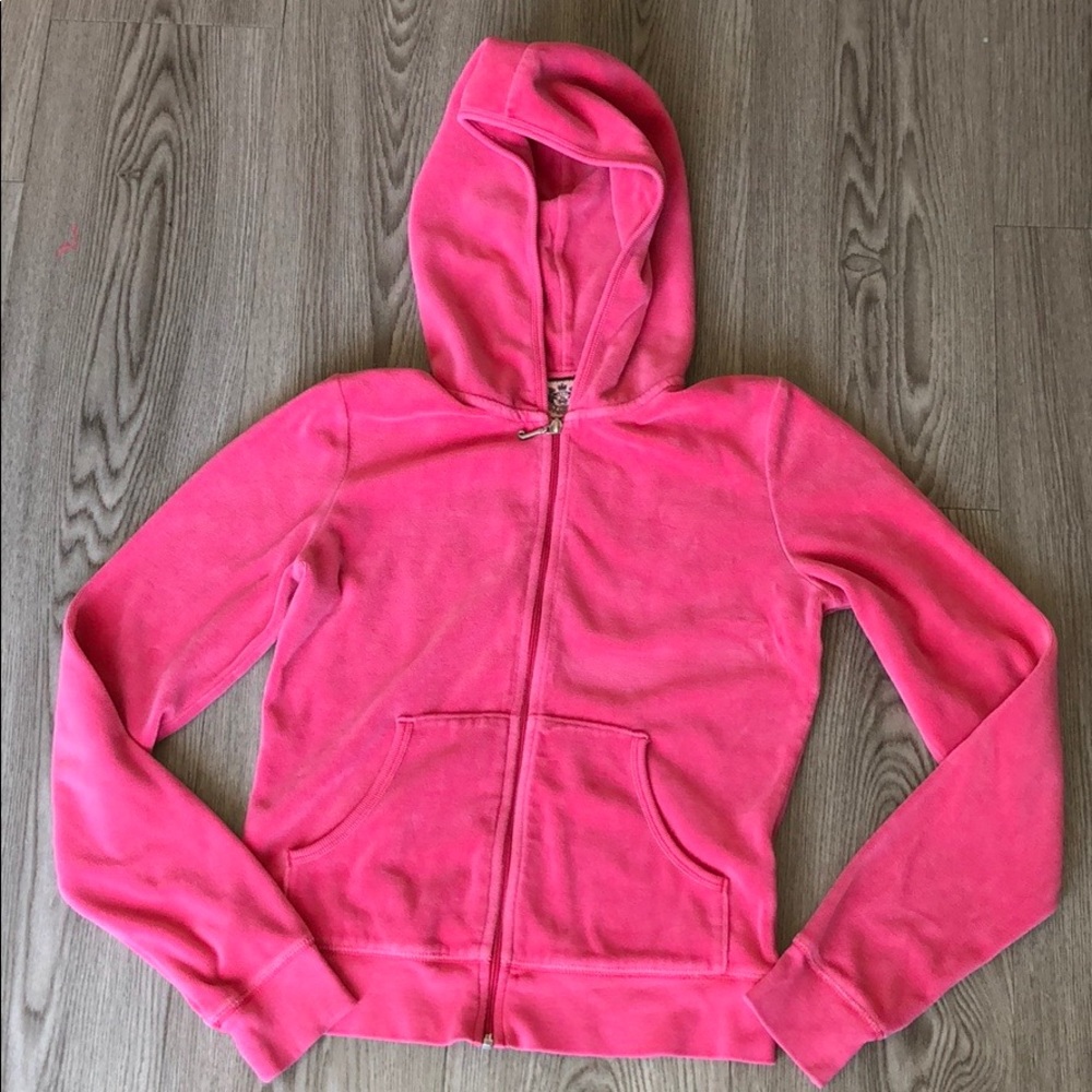 Women's Hot Pink Zip-Up Hoodie Sweater